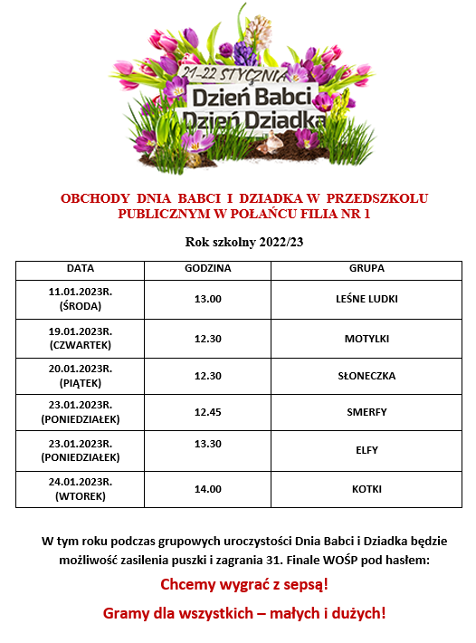 Dzień Babci dziadka 2023 Filia nr 1