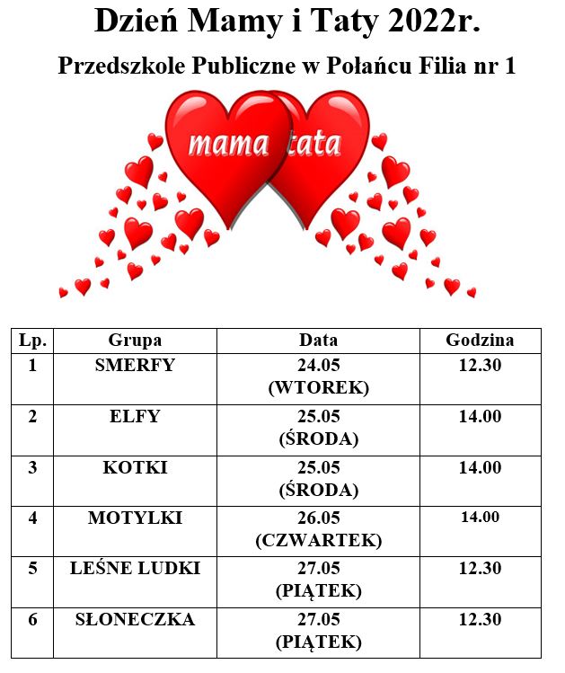 Dzień mamy i Taty 2022 Filia nr 1