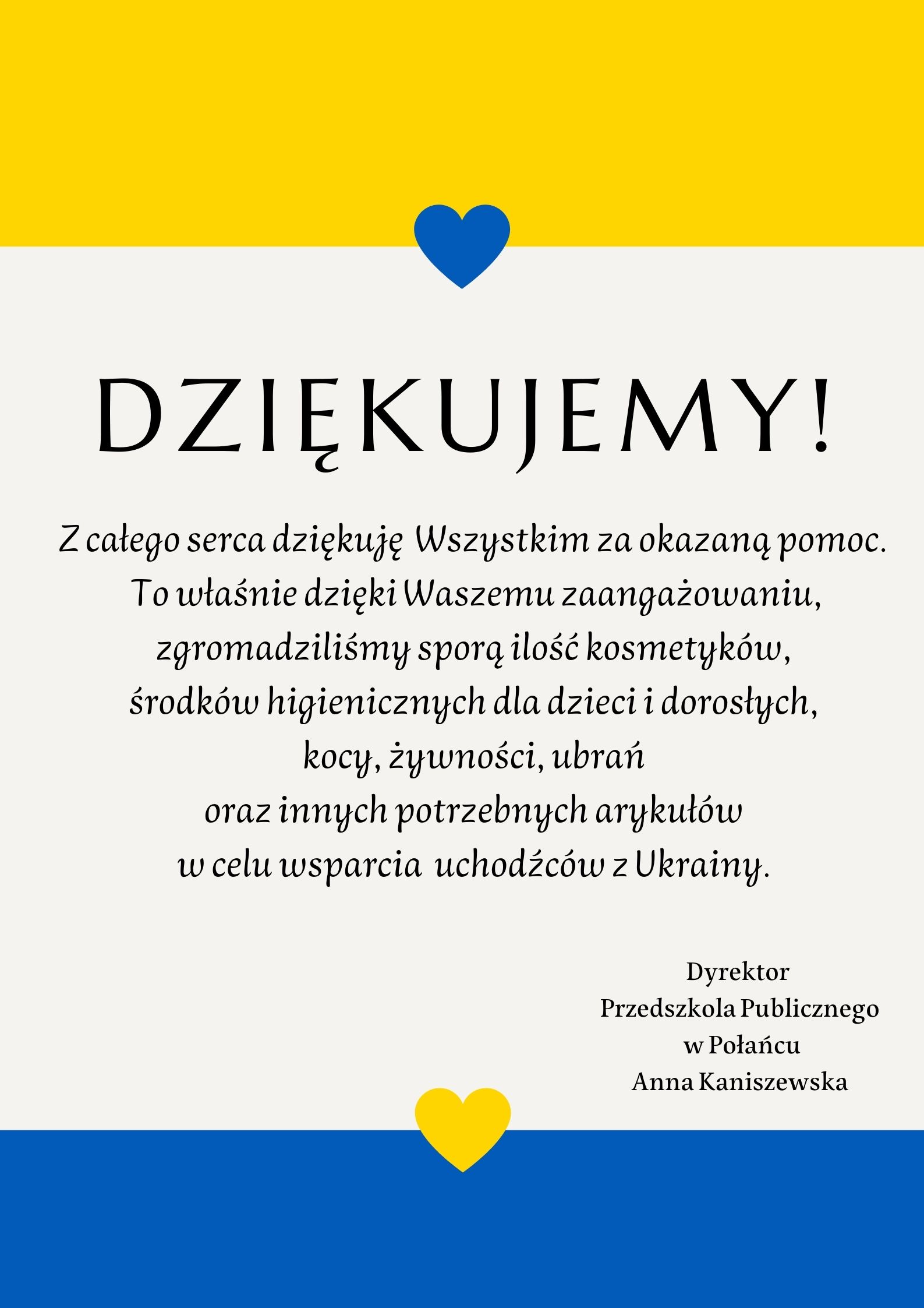 podziękowania ukraina